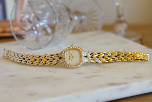 Patek Philippe 18ct gold La Flamme bracelet watch