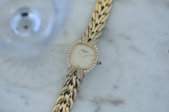 Patek Philippe 18ct gold La Flamme bracelet watch
