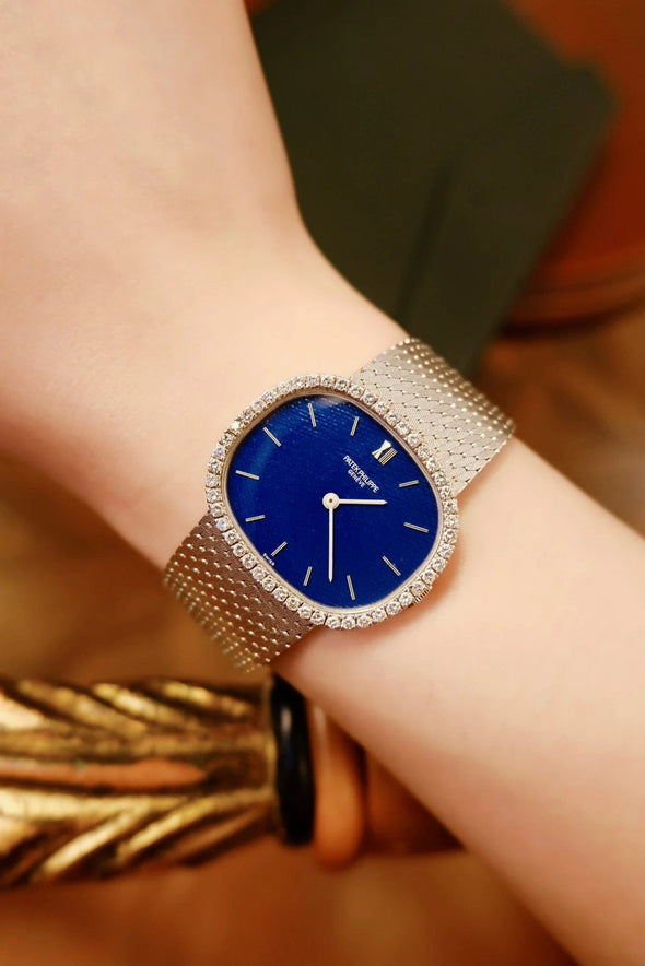 Patek Philippe Lady's Blue dial diamond cocktail watch