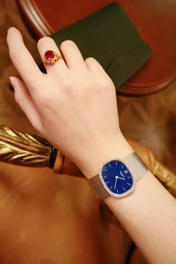 Patek Philippe Lady's Blue dial diamond cocktail watch