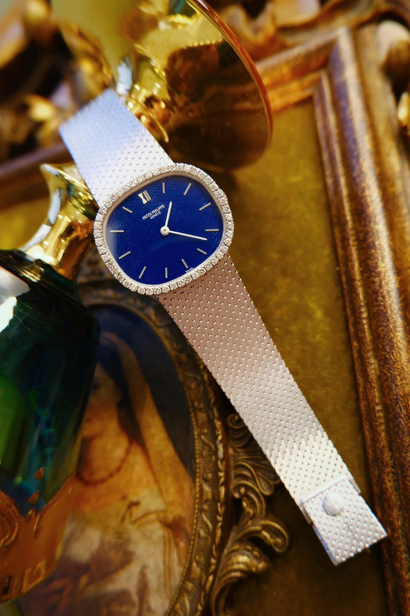 Patek Philippe Lady's Blue dial diamond cocktail watch