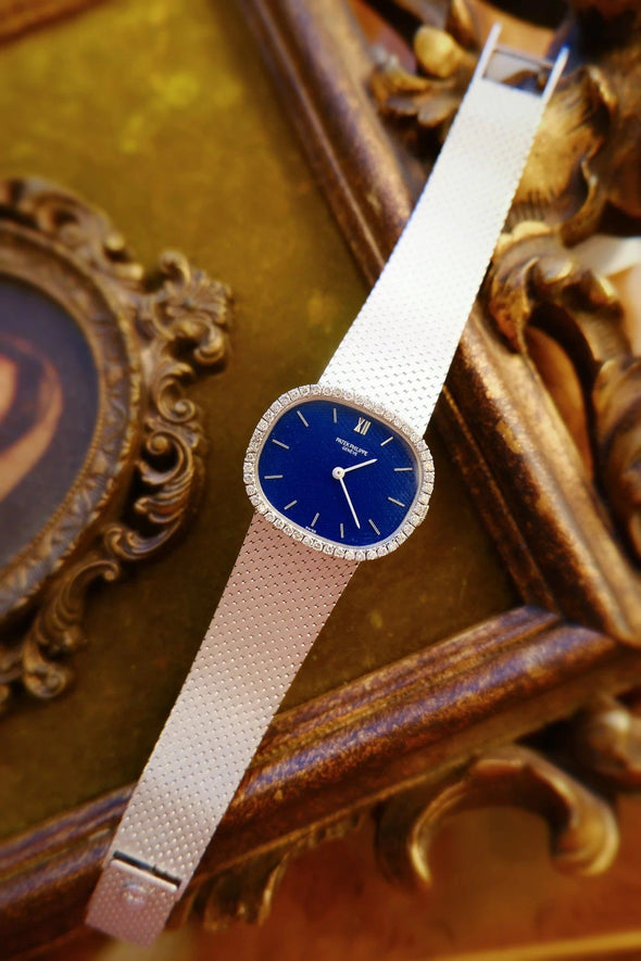 Patek Philippe Lady's Blue dial diamond cocktail watch