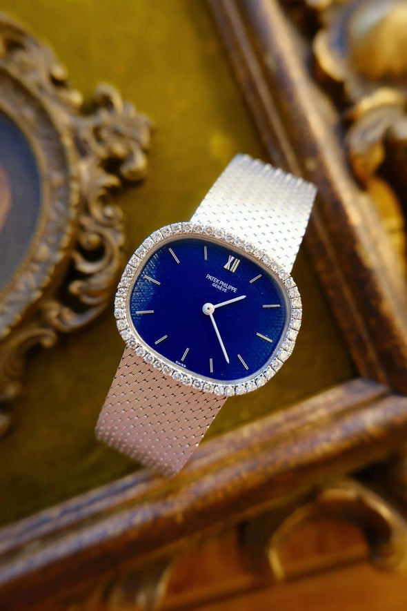 Patek Philippe Lady's Blue dial diamond cocktail watch