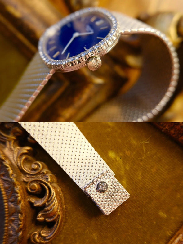 Patek Philippe Lady's Blue dial diamond cocktail watch