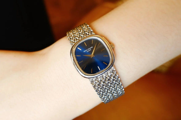 Patek Philippe Blue dial Golden Ellipse cocktail watch