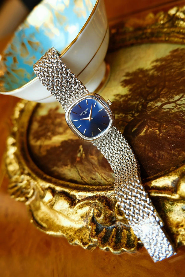 Patek Philippe Blue dial Golden Ellipse cocktail watch