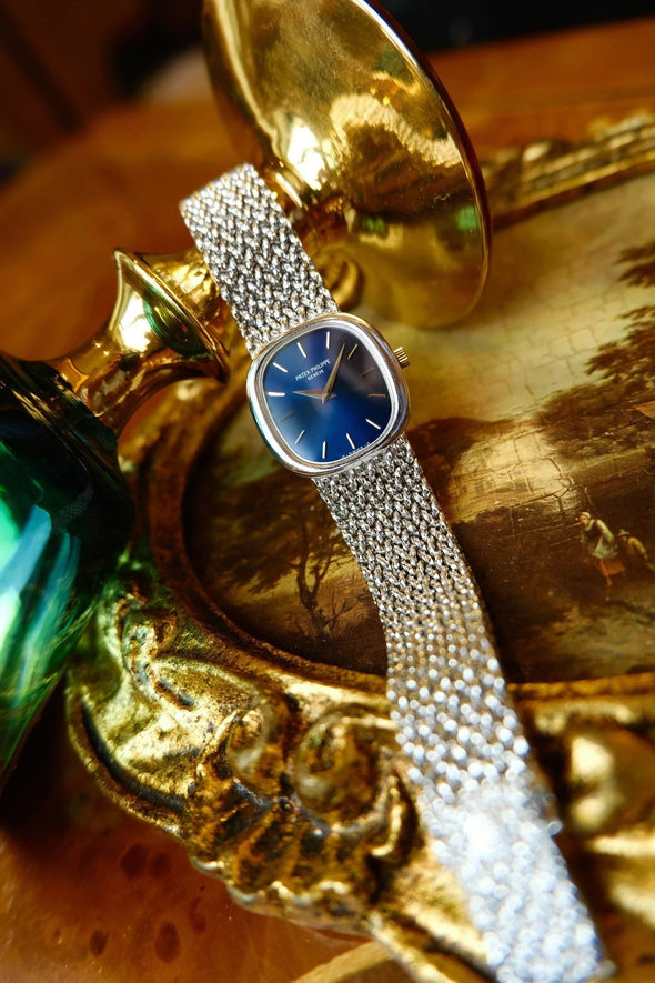 Patek Philippe Blue dial Golden Ellipse cocktail watch