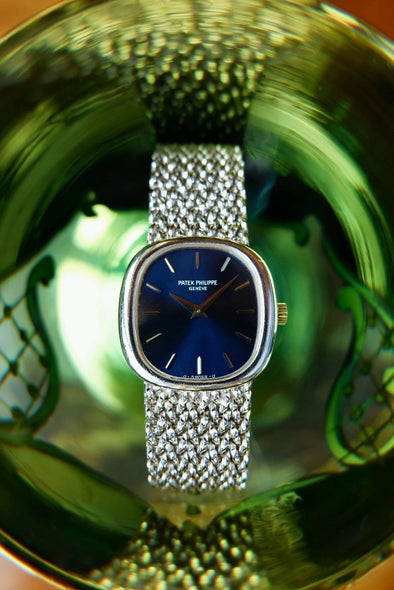 Patek Philippe Blue dial Golden Ellipse cocktail watch