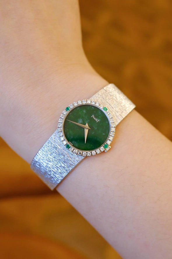 Piaget Lady's Jade dial diamond cocktail watch