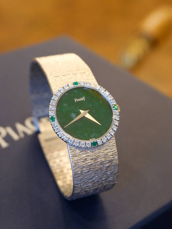 Piaget Lady's Jade dial diamond cocktail watch