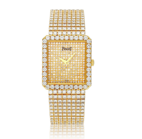 Piaget yellow gold and diamond-set bracelet watch, Circa 1995 Ref: 9154, with original box