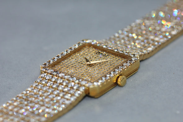 Piaget yellow gold and diamond-set bracelet watch, Circa 1995 Ref: 9154, with original box