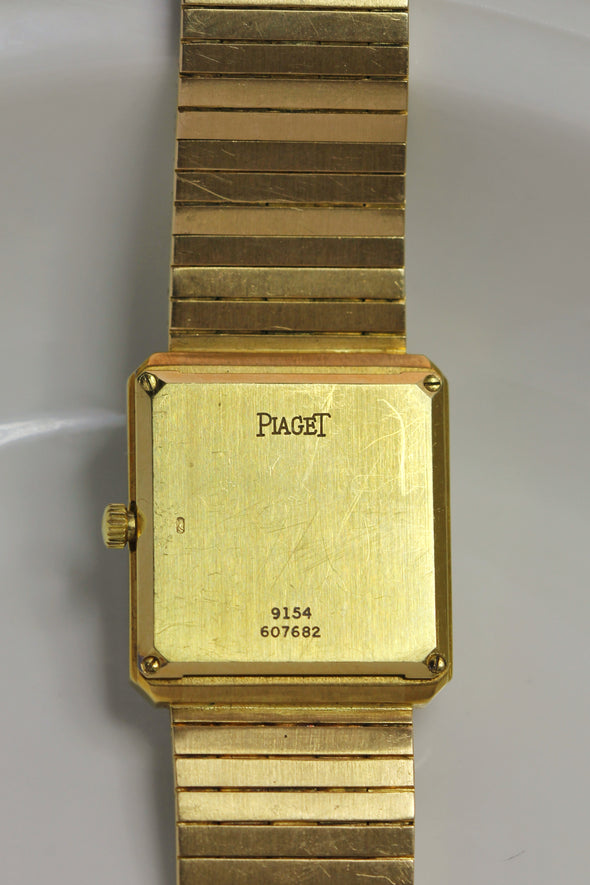 Piaget yellow gold and diamond-set bracelet watch, Circa 1995 Ref: 9154, with original box