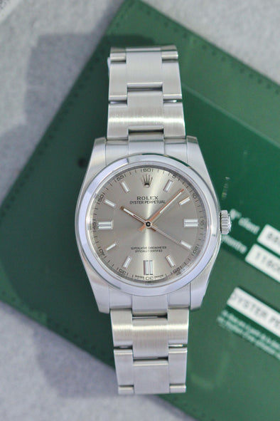 Rolex Oyster Perpetual 116000 Siver Dial 2014 Full-set watch