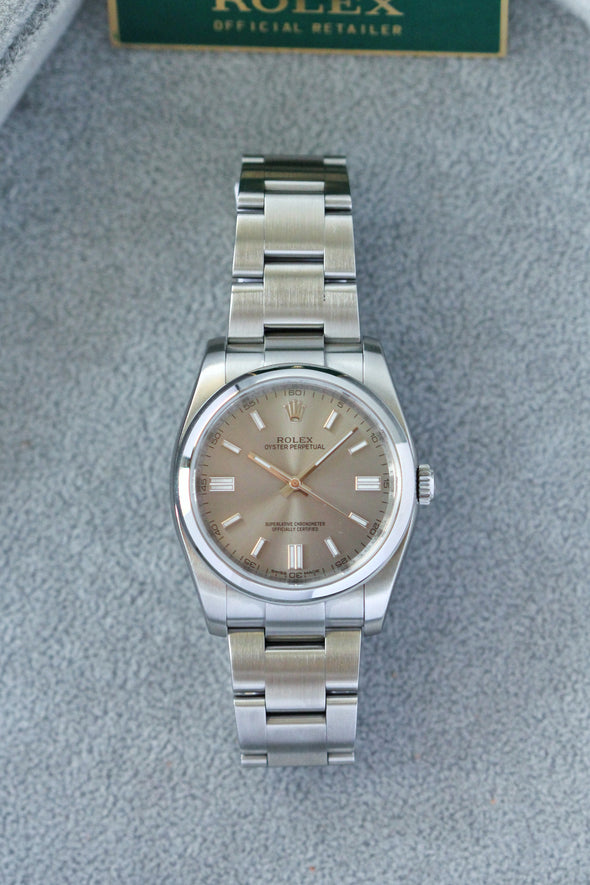 Rolex Oyster Perpetual 116000 Siver Dial 2014 Full-set watch