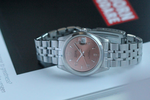Tudor Prince Date-Day 74200 rare Salmon pink 2-4-6-8-10 dial Watch