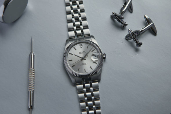 Tudor Prince Day 74034 Silver sunburst Dial Watch