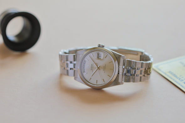 Tudor Prince Date-Day 76200 Sunburst Dial watch with box