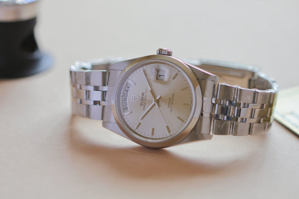 Tudor Prince Date-Day 76200 Sunburst Dial watch with box