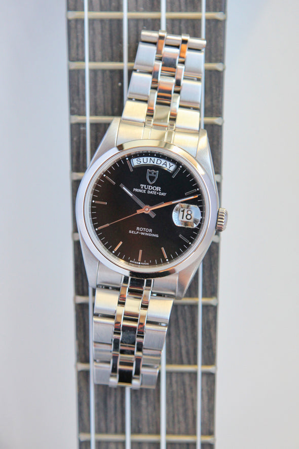 Tudor Prince Date-Day 76200 Black Dial watch with box
