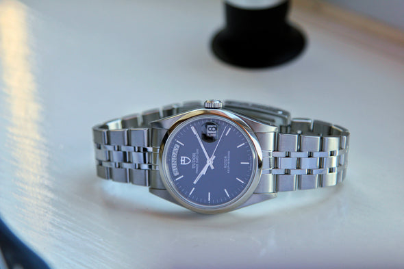Tudor Prince Date-Day 76200 Black Dial watch with box