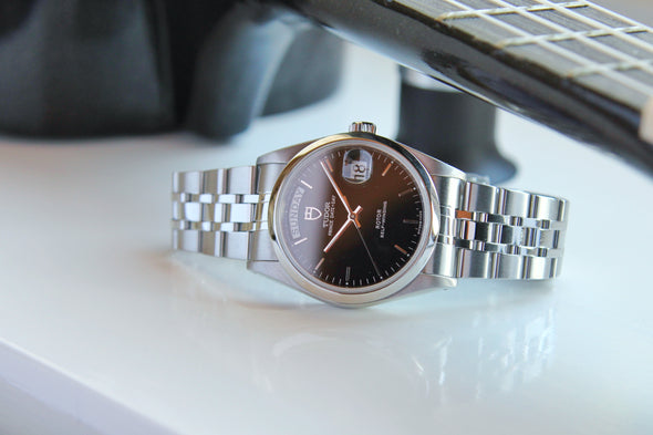 Tudor Prince Date-Day 76200 Black Dial watch with box