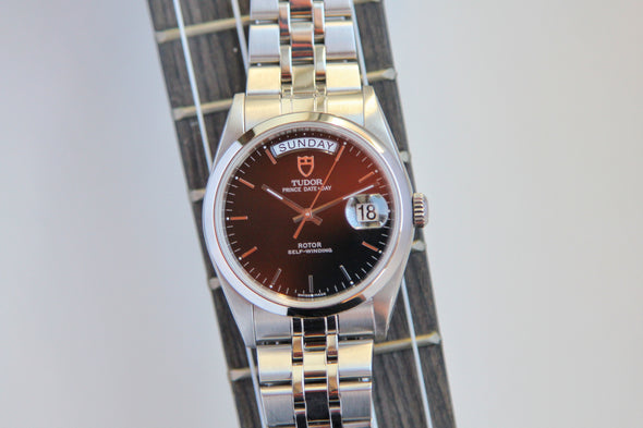 Tudor Prince Date-Day 76200 Black Dial watch with box