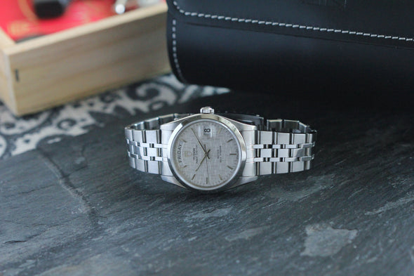 Tudor Prince Date-Day 76200 Automatic Stainless steel Men's Linen Dial Watch