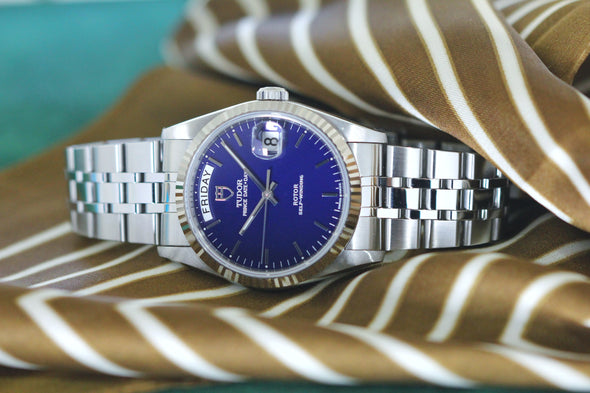 Tudor Prince Day-Date 76214 rare blue dial Watch
