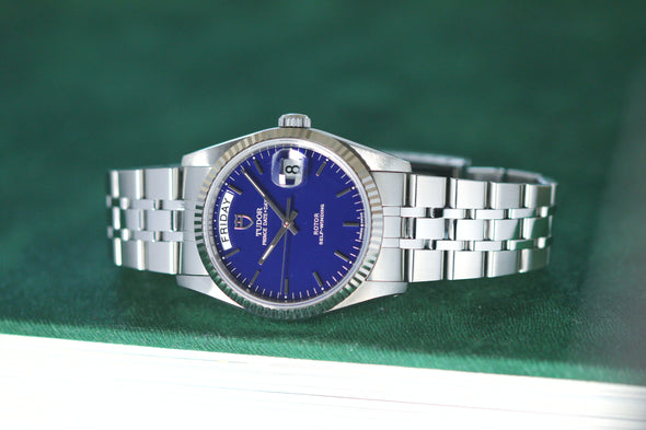 Tudor Prince Day-Date 76214 rare blue dial Watch