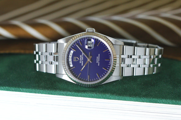 Tudor Prince Day-Date 76214 rare blue dial Watch