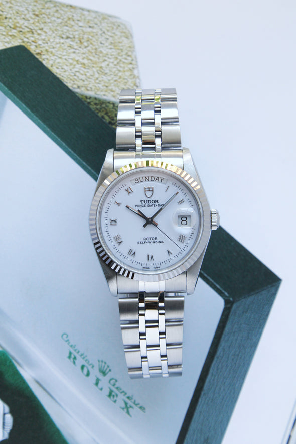 Tudor Prince Day-Date 76214 rare white Roman dial Watch