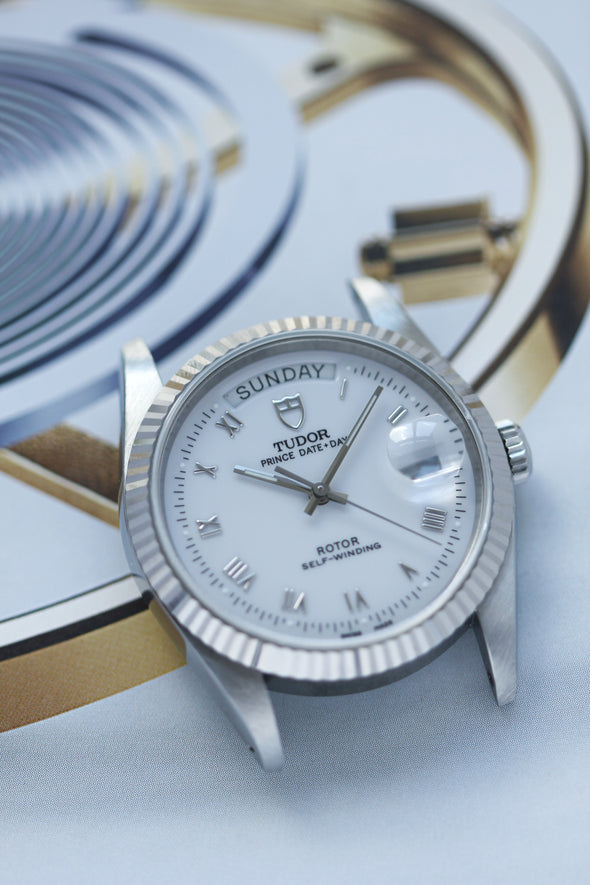 Tudor Prince Day-Date 76214 rare white Roman dial Watch