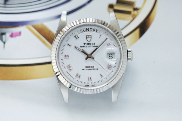 Tudor Prince Day-Date 76214 rare white Roman dial Watch