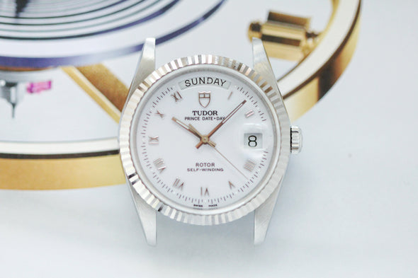 Tudor Prince Day-Date 76214 rare white Roman dial Watch
