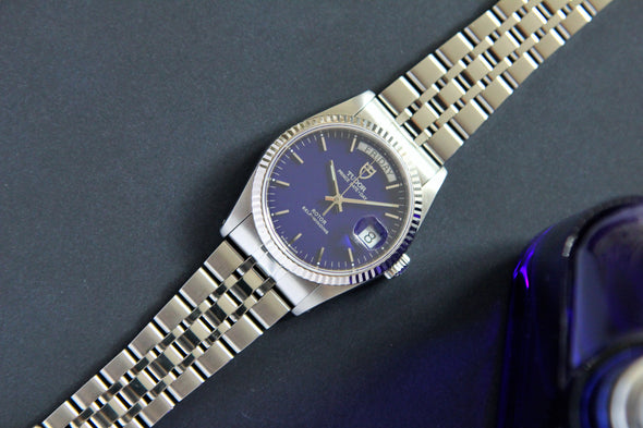 Tudor Prince Day-Date 76214 rare blue dial Watch