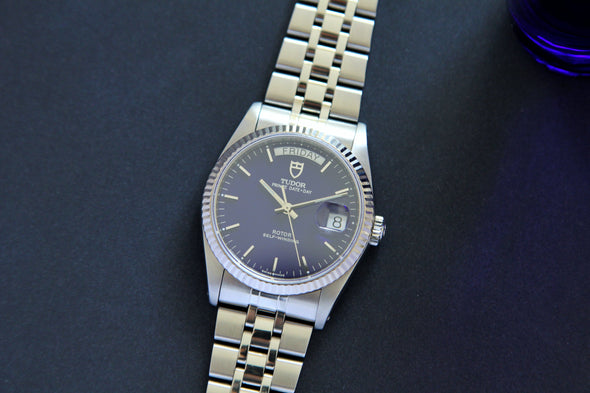 Tudor Prince Day-Date 76214 rare blue dial Watch