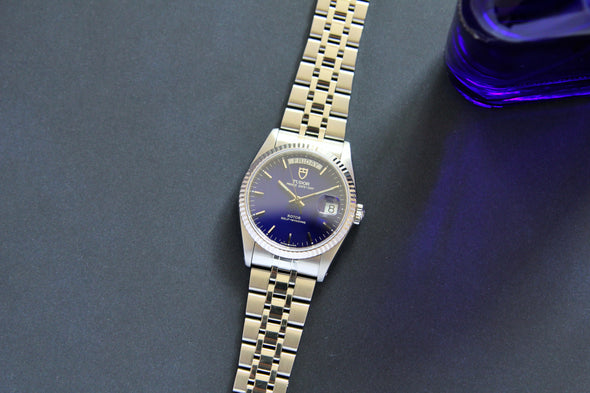 Tudor Prince Day-Date 76214 rare blue dial Watch