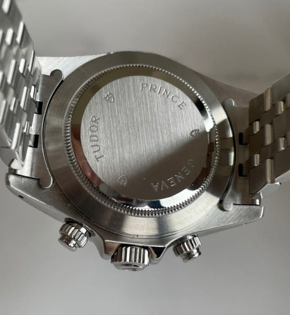 Tudor Prince Date Chronograph 79280 Mini Daytona Rare Reverse Panda Dial Watch
