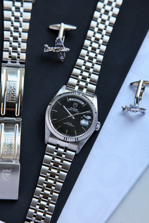 Tudor Prince Day-Date 76214 Black Dial Full-Set Watch