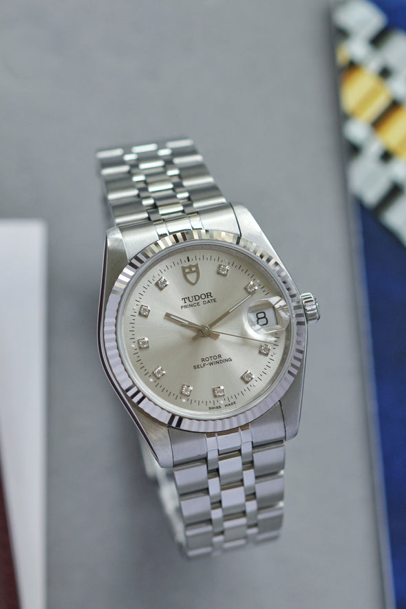 Tudor Prince Date-Day 74034 rare Diamond dial Full-Set Watch