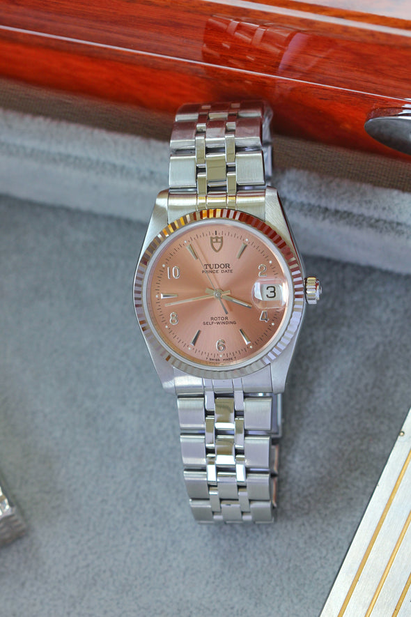 Tudor Prince Date-Day 74034 rare Salmon pink 2-4-6-8-10 dial Watch