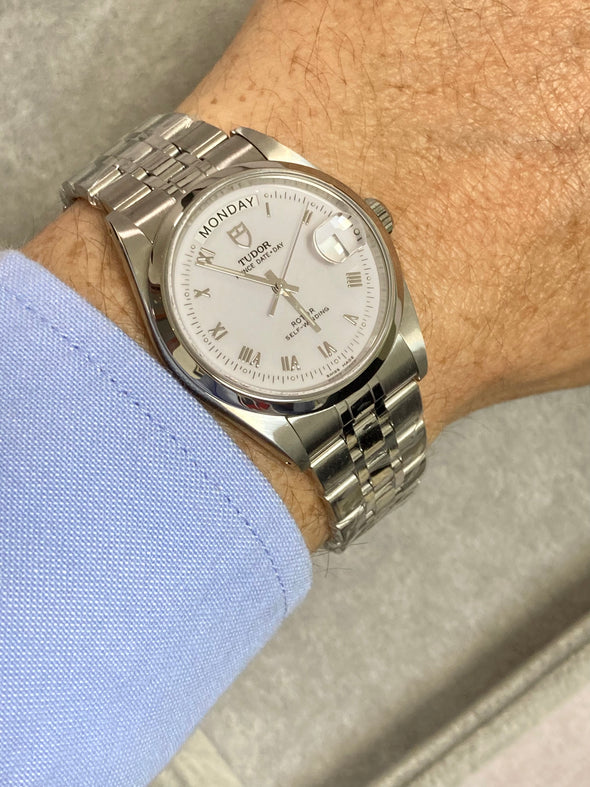 Tudor Prince Date-Day 76200 Automatic Stainless steel Men's Roman Dial Watch