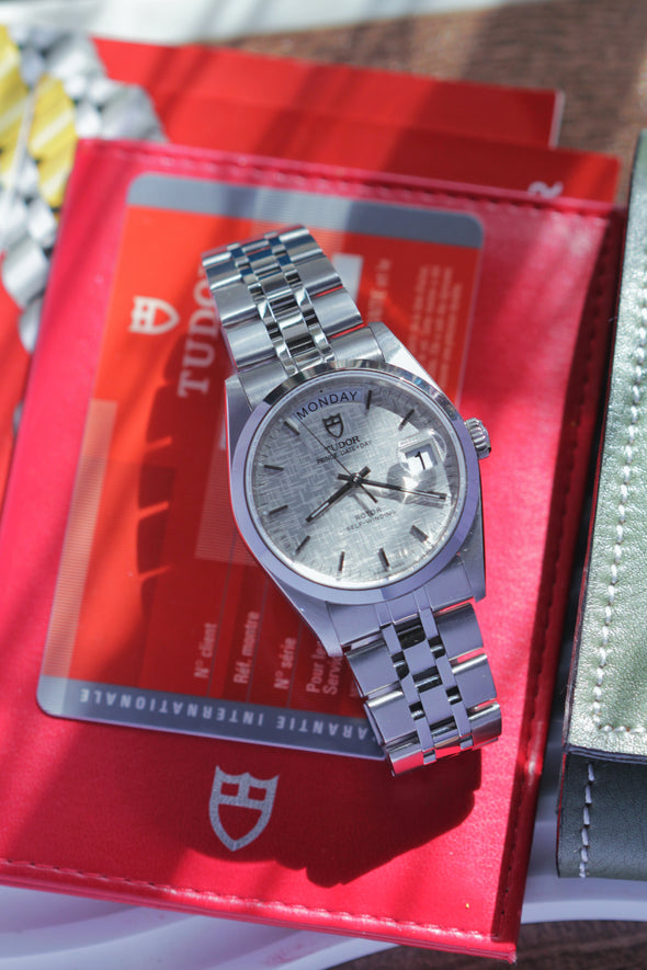 Tudor Prince Date-Day 76200 Automatic Stainless steel Men's Linen Dial Full-set Watch