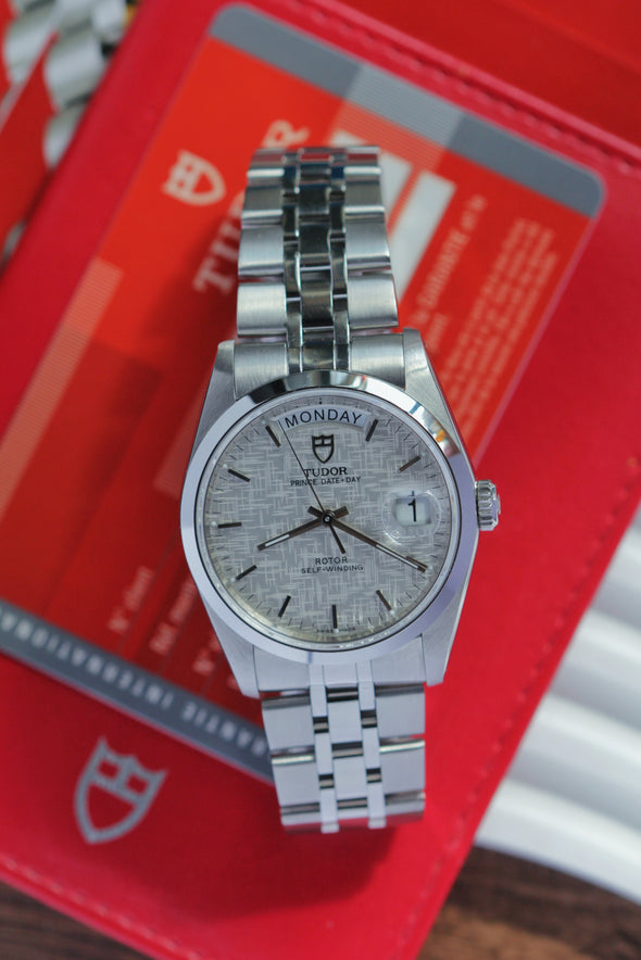 Tudor Prince Date-Day 76200 Automatic Stainless steel Men's Linen Dial Full-set Watch
