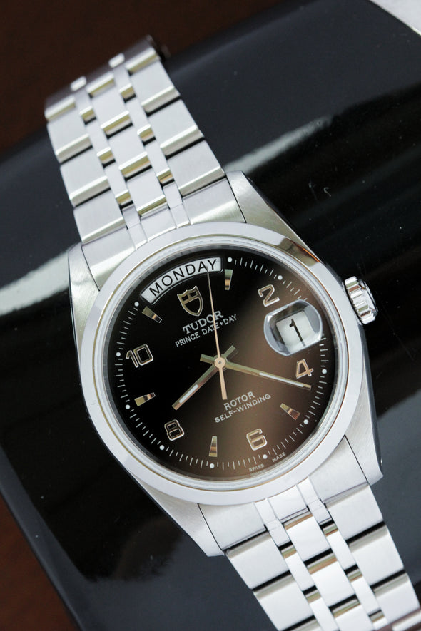 Tudor Prince Date-Day 76200 Black Arabic dial Watch