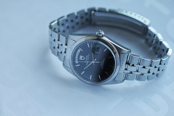 Tudor Prince Date-Day 76200 Black Dial watch with box