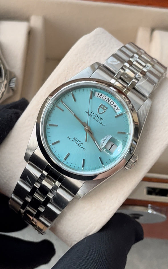 Tudor Prince Date-Day 76200 Ice Blue Dial watch 2010 full-set