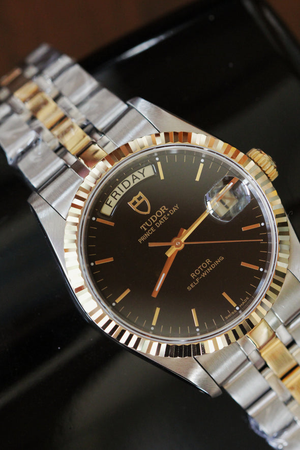 Tudor Prince Date-Day 76213 Automatic Black Dial Watch