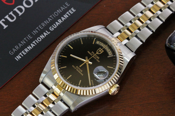 Tudor Prince Date-Day 76213 Automatic Black Dial Watch 2022 Full-Set